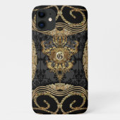 Amymica Damask Monogram Case-Mate iPhone Hülle (Rückseite)