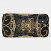 Amymica Damask Monogram Case-Mate iPhone Hülle (Rückseite (Horizontal))