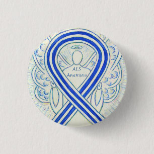 Amyotrophe Laterale Sklerose Awareness Ribbon Butt Button