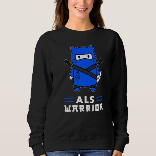 Amyotrophic lateral sclerosis Blue Ribbon Als Warr Sweatshirt (Vorderseite)
