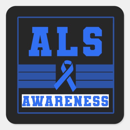 Amyotrophie Laterale Sklerose ALS Bewusstsein Quadratischer Aufkleber (Vorderseite)
