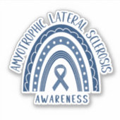 Amyotrophie Laterale Sklerose ALS Regenbogenaufkle Aufkleber (Vorderseite)