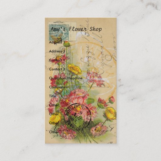 Amy's Blume Shop Visitenkarte (Vorderseite)