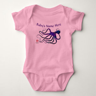 Amy's Octopus in Lila - Baby Bodysuit Strampler