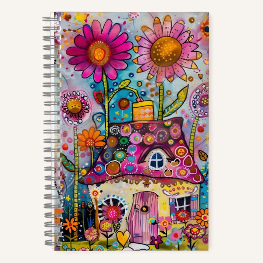 *~* AN1  Floral Fantasy Art  Whimsical COTTAGE Notizblock (Vorderseite)