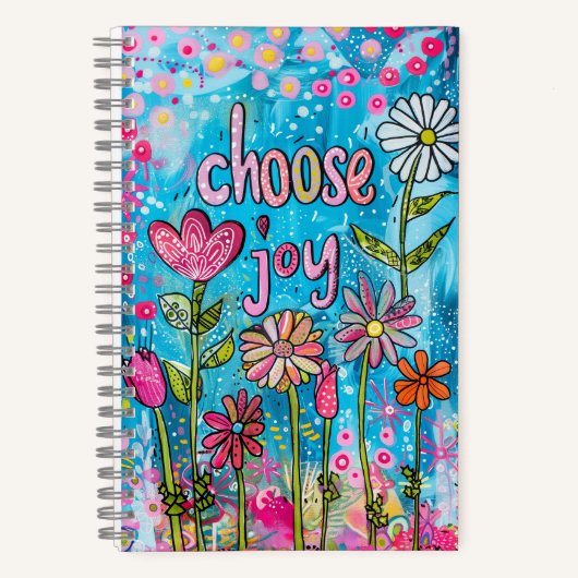 *~* AN1 Floral Fantasy Whimsical Happy Choose Joy Notizblock (Vorderseite)