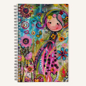 *~* AN1 Floral Fantasy Whimsical Happy GIRL Notizblock (Vorderseite)