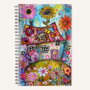 *~* AN1 Florale Fantasie Whimsische Glückliche CO Notizblock