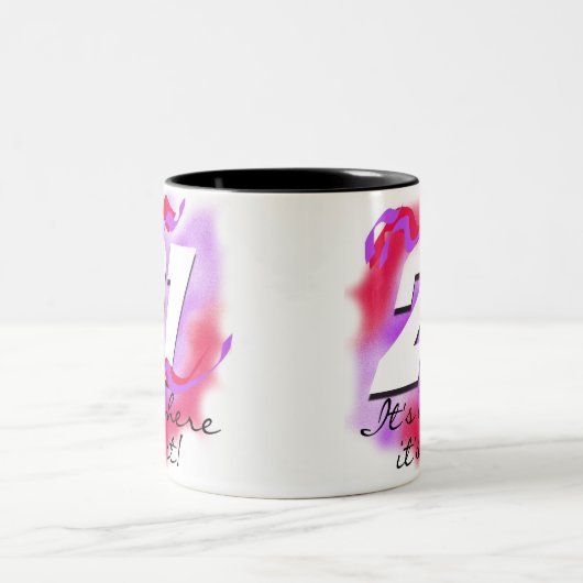 An 21 wo es ist zweifarbige tasse (Mittel)