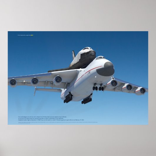 An-225 Mrija & Buran im Himmel Poster (Vorne)