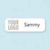 An abgerundeten Ecken und Markenname für kundenspe Namensschild