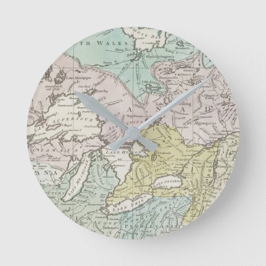 An Accurate Map of Canada, 1761 Runde Wanduhr (Vorderseite)