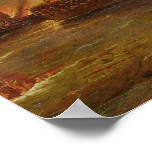 An Action between Spanish Ships and Barbary Galley Poster (Ecke)