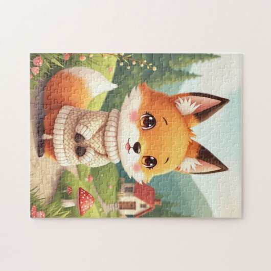 An adorable and cute fox character  puzzle (Horizontal)