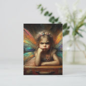An adorable annoyed Fairy with suitcase Postkarte (Stehend Vorderseite)