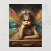 An adorable annoyed Fairy with suitcase Postkarte (Vorderseite)