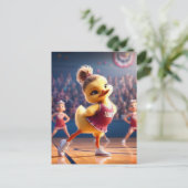 An adorable cheerleader duck postkarte (Stehend Vorderseite)