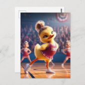 An adorable cheerleader duck postkarte (Vorne/Hinten)