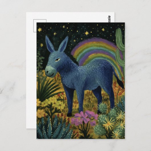 An adorable donkey in the desert postkarte (Vorne/Hinten)