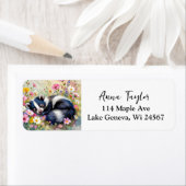 An Adorable Skunk Napping in Flowers   (Insitu)