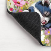 An Adorable Skunk Napping in Flowers Personalized Mousepad (Ecke)