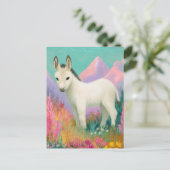 An Adorable White Donkey Postkarte (Stehend Vorderseite)