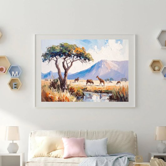 An African Landscape in Golden Light Poster