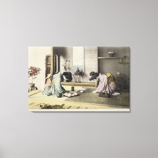 An Afternoon Call, c.1880 (handfarbenes Albumen p Leinwanddruck (Vorderseite)