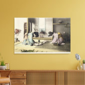 An Afternoon Call, c.1880 (handfarbenes Albumen p Leinwanddruck (Insitu (Wohnzimmer))