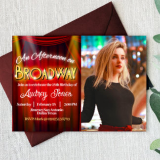 An Afternoon on Broadway Birthday with Photo Einladung