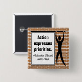 An Aktion inspiriert (Schaltfläche Platz) Button (Vorne & Hinten)