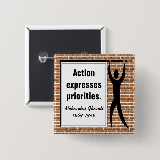 An Aktion inspiriert (Schaltfläche Platz) Button (Vorne & Hinten)