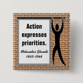 An Aktion inspiriert (Schaltfläche Platz) Button (Vorderseite)