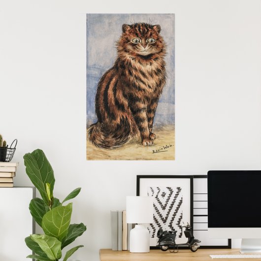 An Alert Tabby von Louis William Wain Poster (Heimbüro)