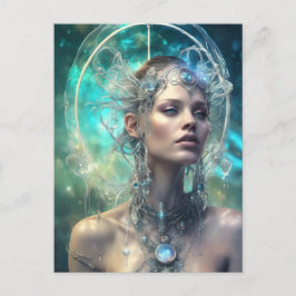 An Alien Scifi Woman Postkarte