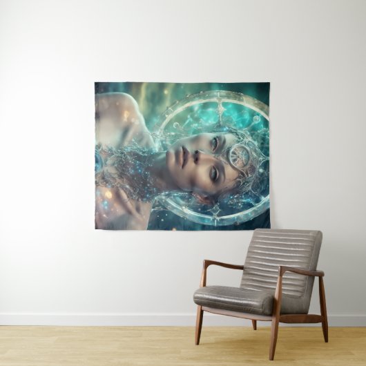 An Alien Scifi Woman Wandteppich (Beispiel (Horizontal))