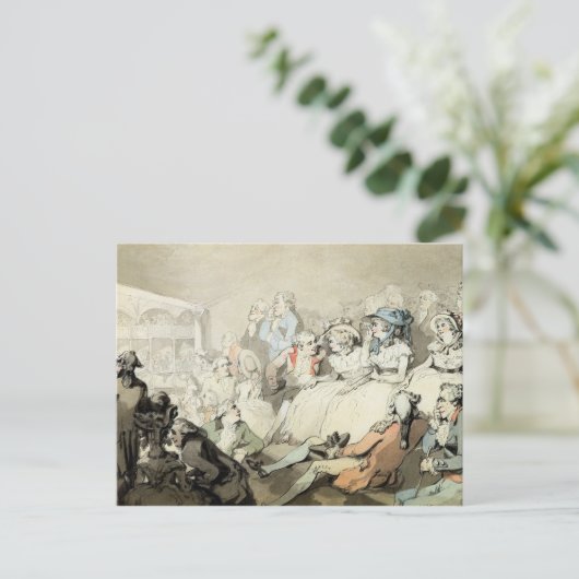 an An Publikum Watching a Play, c.1785 (pen and in Postkarte (Stehend Vorderseite)