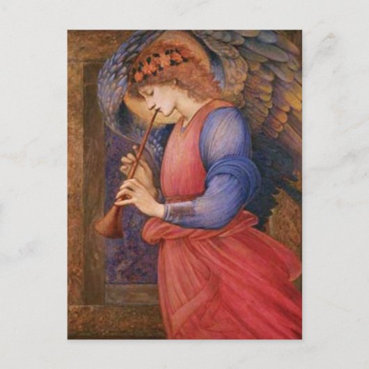 An Angel Playing a Flageolet von Edward Burne-Jone Postkarte (Vorderseite)