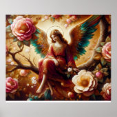 An Angel Sitting on a Tree Limb With Regal Wings Poster (Vorne)