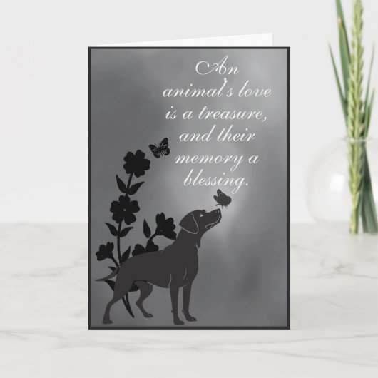 An Animal’s Love Is a Treasure – Dog Sympathy Karte (Vorderseite)