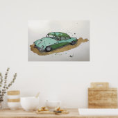 An antique 1950's era sedan poster (Küche)