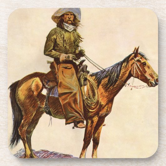 An Arizona Cowboy by Remington, Vintager Western Getränkeuntersetzer (Vorderseite)