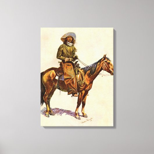 An Arizona Cowboy by Remington, Vintager Western Leinwanddruck (Vorderseite)