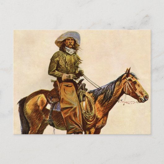 An Arizona Cowboy by Remington, Vintager Western Postkarte (Vorderseite)