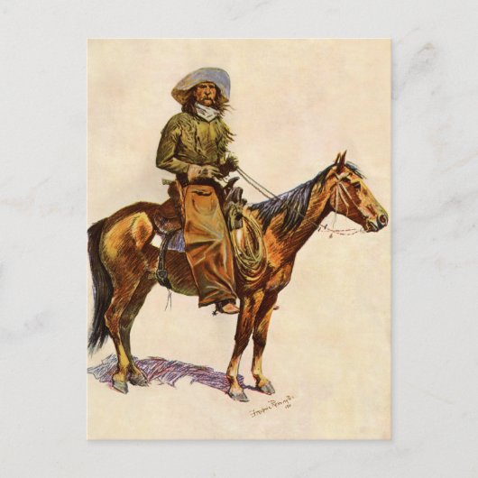 An Arizona Cowboy by Remington, Vintager Western Postkarte (Vorderseite)