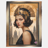 An Art Deco Damsel AI Concept Art by Xzendor7 Fleecedecke (Vorderseite)
