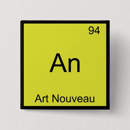 An - Art Nouveau Funny Chemie Element Symbol Button (Vorderseite)
