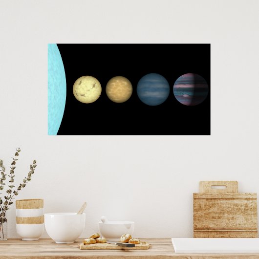 An artist's rendition comparing brown dwarfs 2 poster (Küche)