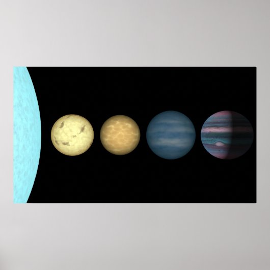 An artist's rendition comparing brown dwarfs 2 poster (Vorne)