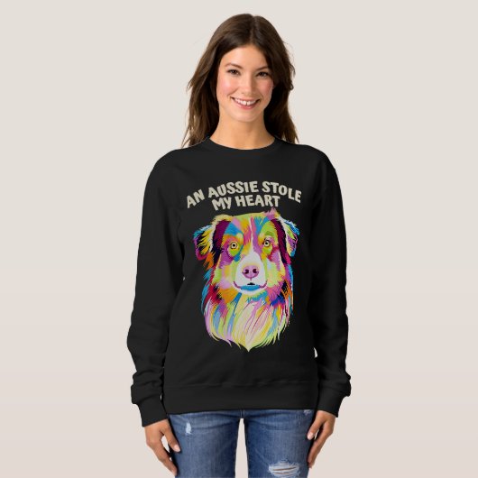 An Aussie Stole My Heart Australian Shepherd Rescu Sweatshirt (Vorne ganz)